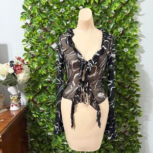 Fashion-nova Women's Black and White Blouse